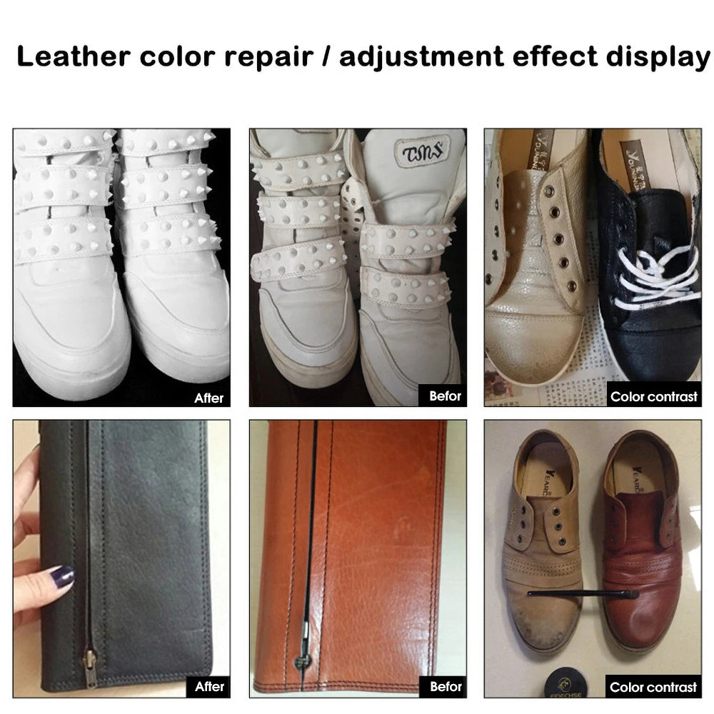 Car Leather Repair Kit - Liquid Skin Recoloring Balm No Heat Tool for Auto Seat Restoration