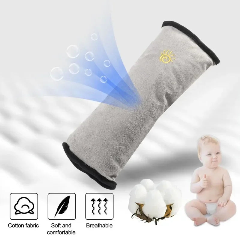 Car Seat Belt Pillow for Kids - Universal Shoulder Head Protector Plush Cover