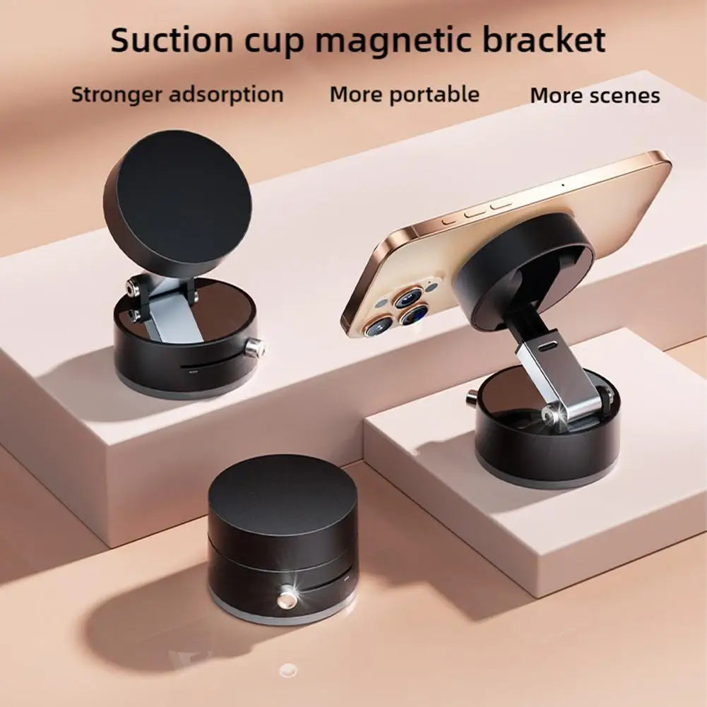 Premium Magnetic Car Phone Holder - Double-Sided Suction Cup Mount with 360° Rotation & Foldable Design