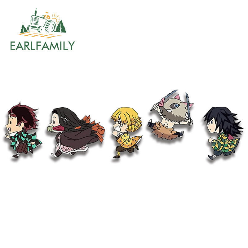 EARLFAMILY Anime Running Chibi Car Stickers - Kamado Nezuko Decal