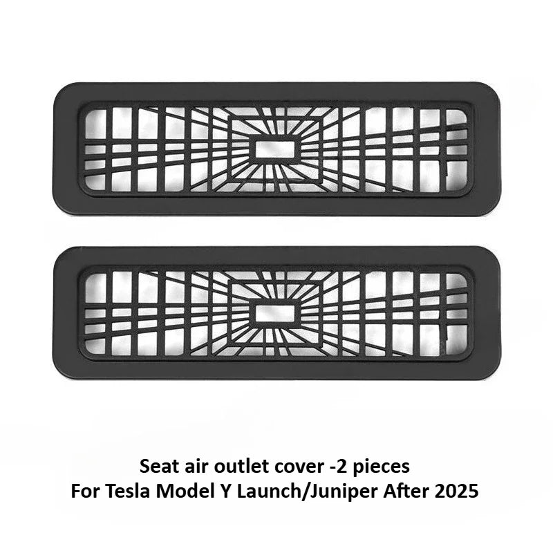 Tesla Model Y Juniper 2025+ Rear Air Conditioning Outlet Mesh Net - Under Seat AC Protection Cover 2PCS Seat C