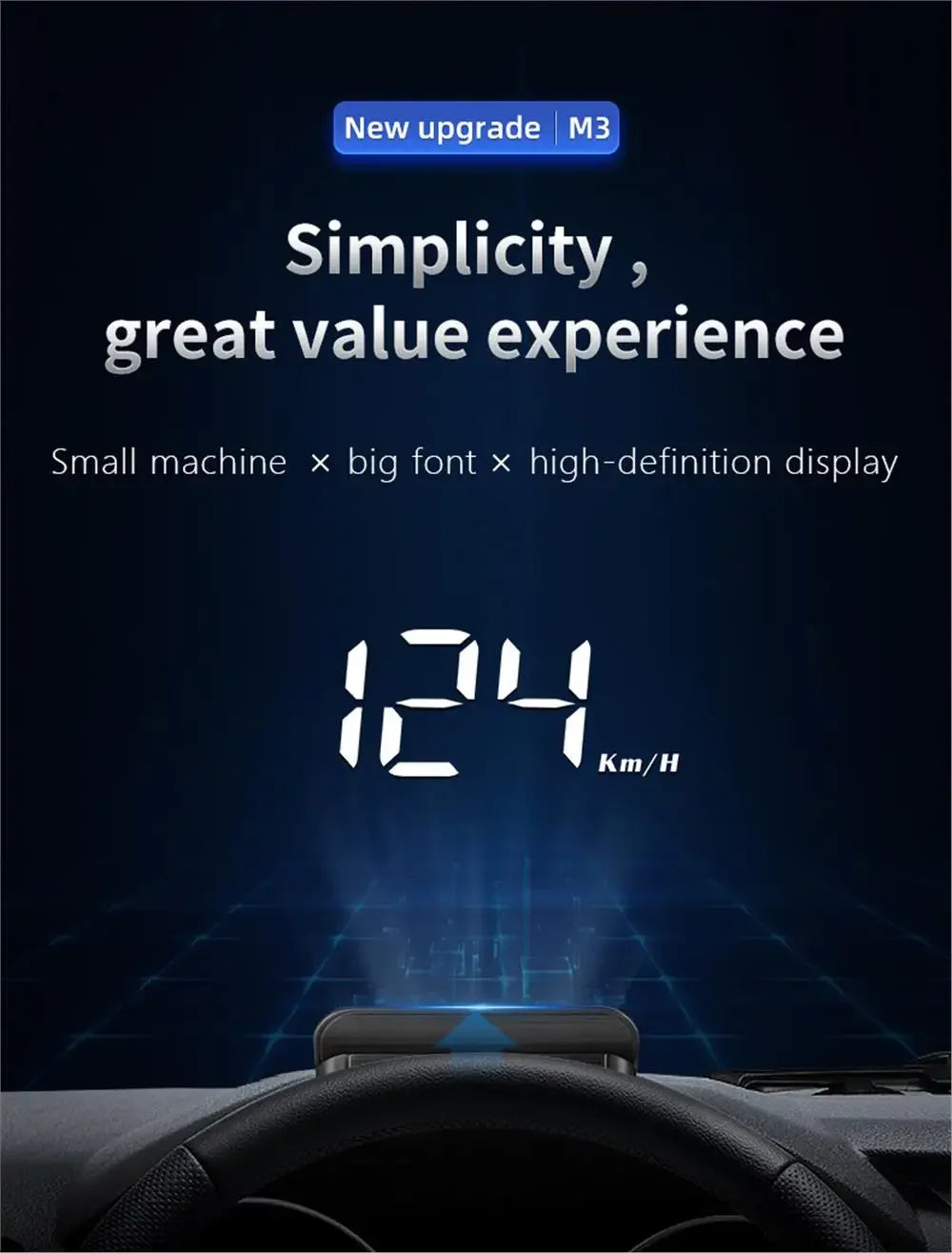 HUD Head Up Display M3 OBD2 GPS Car Speedometer Projector