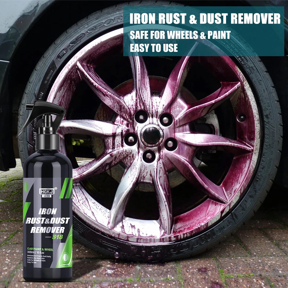 Professional Iron Particle Remover Spray - Advanced Rust & Brake Dust Cleaner for Car Paint & Wheels