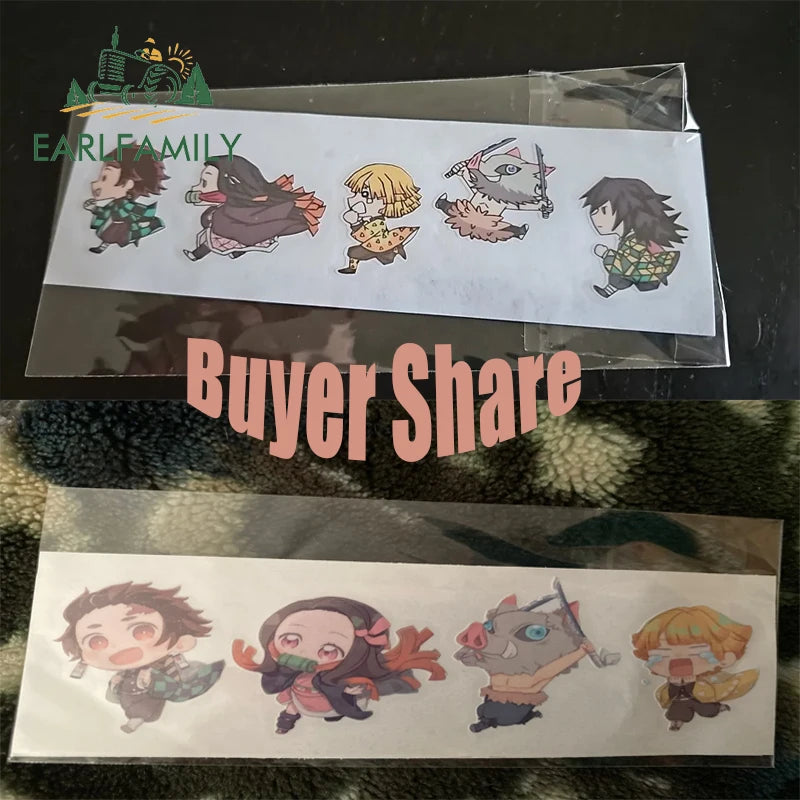 EARLFAMILY Anime Running Chibi Car Stickers - Kamado Nezuko Decal
