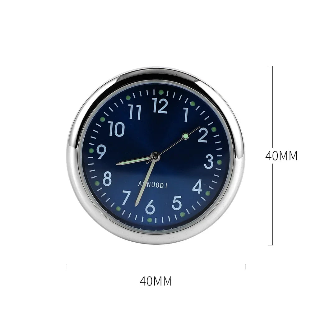 Mini Luminous Car Dashboard Clock - Digital Quartz Stick-On Watch