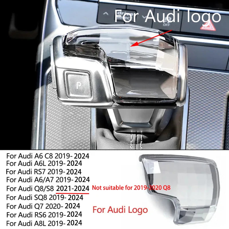 Audi Crystal Gear Shift Head Cover - Type A RS Logo for A4 A5 A6 A7 Type B For Audi logo