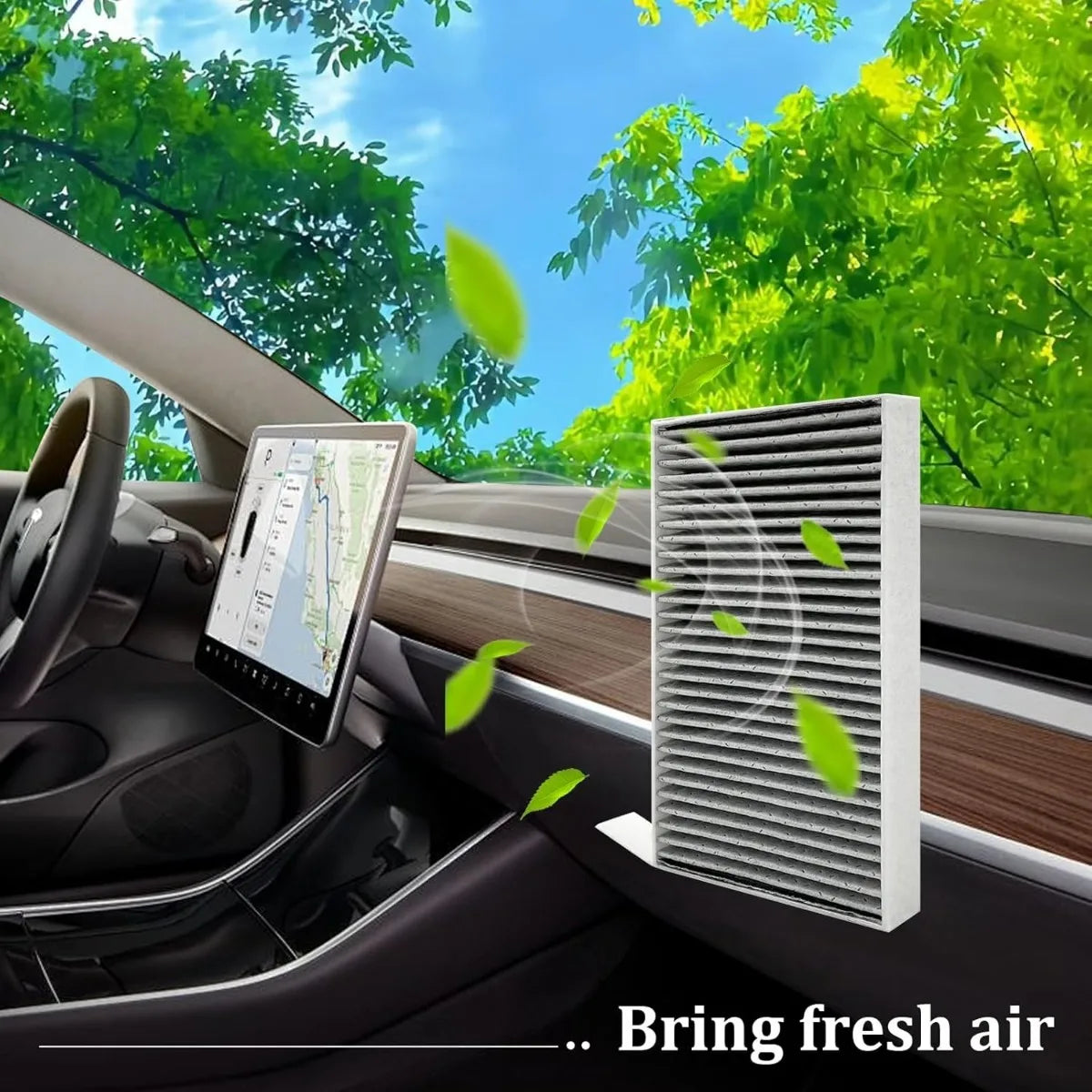 Tesla Model 3 Model Y Cabin Air Filter 2-Pack - Premium Activated Carbon HEPA Replacement Filters