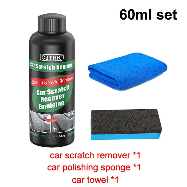 Car Scratch Remover & Paint Care Tool - Auto Swirl Repair Polishing Compound 60ml sponge towel