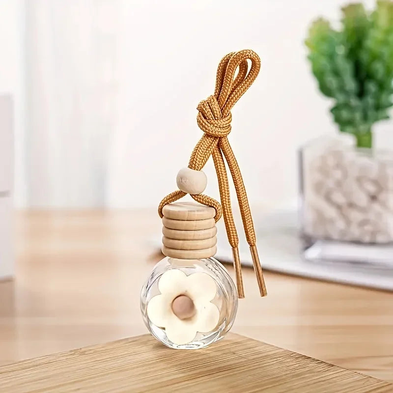 Cartoon Car Aromatherapy Glass Bottle - Mirror Pendant Dashboard Ornament