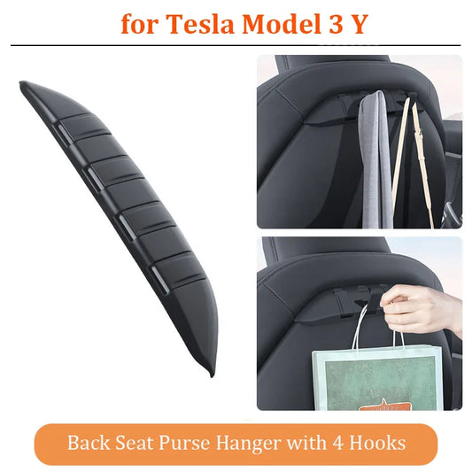Tesla Model 3 Y Seat Hidden Hooks - Purse Bag Hanger Headrest Bracket