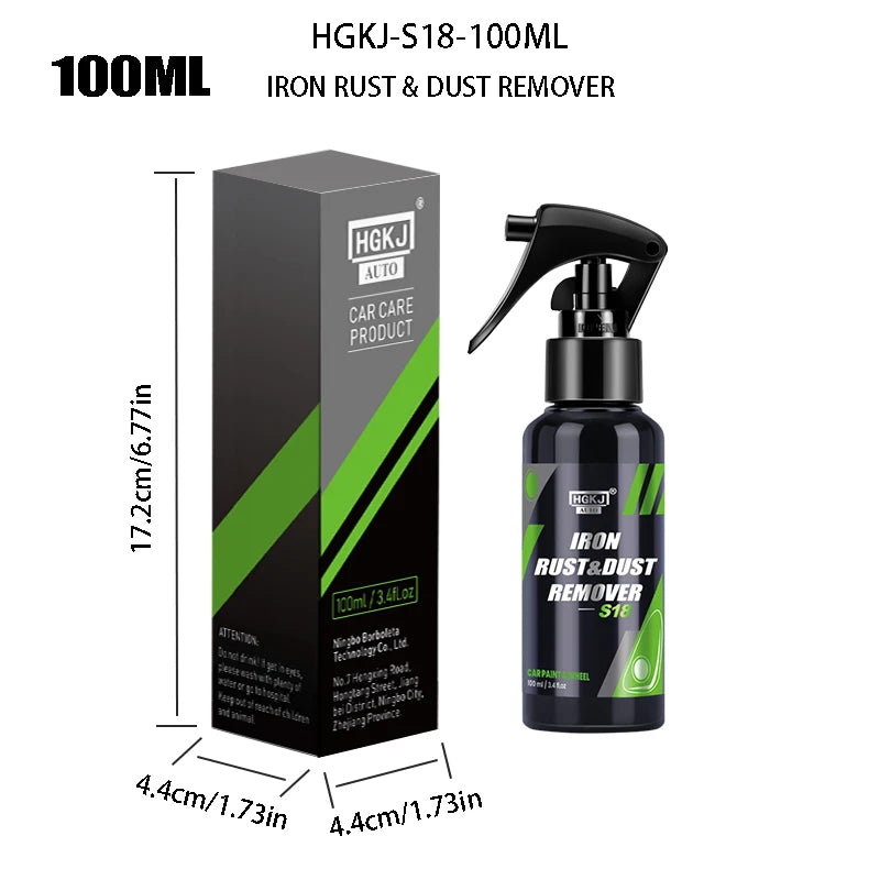 Professional Iron Particle Remover Spray - Advanced Rust & Brake Dust Cleaner for Car Paint & Wheels