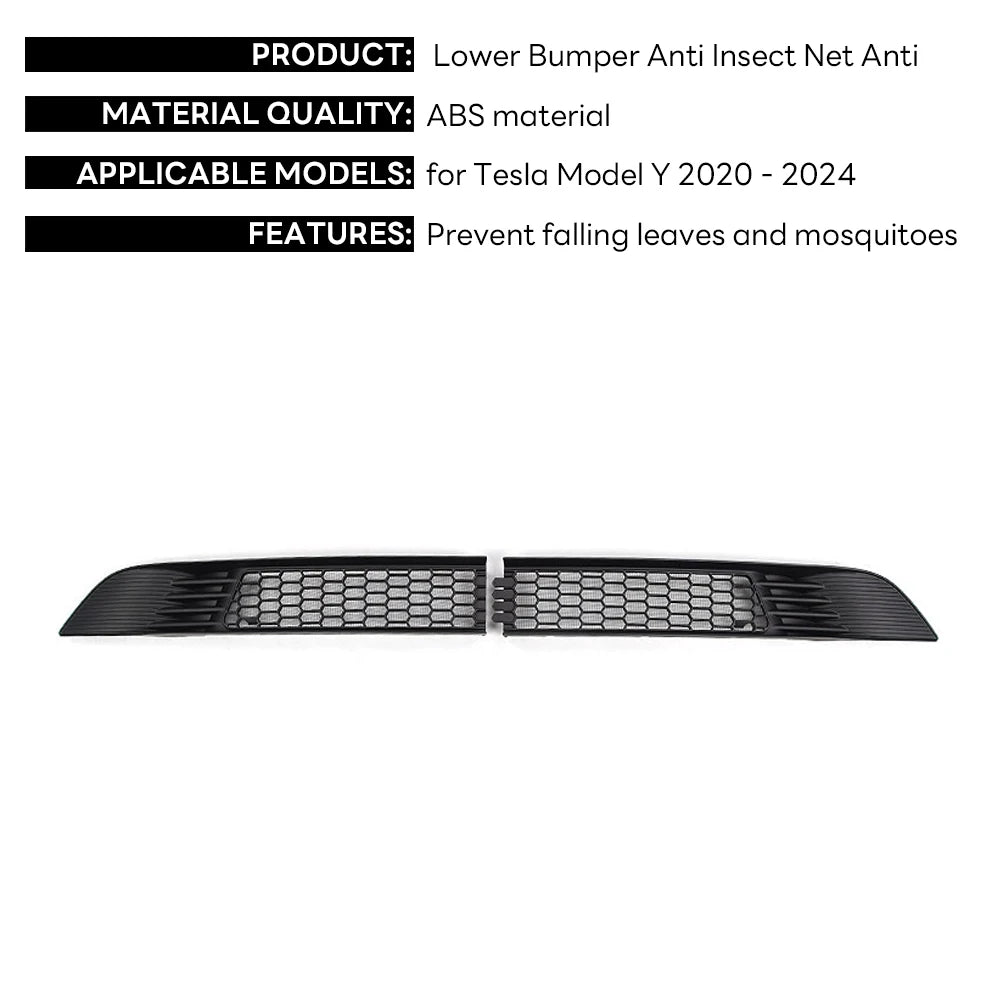 Tesla Model Y Bumper Grille Cover 2020-2025 Anti Insect Dust Protection Kit