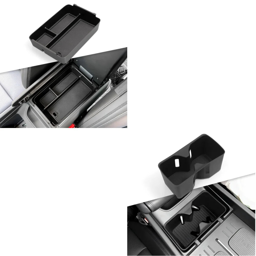 Hyundai Santa Fe Storage Box Cup Holder - 2024-2025 Interior Organizer armrest cup box 2pcs