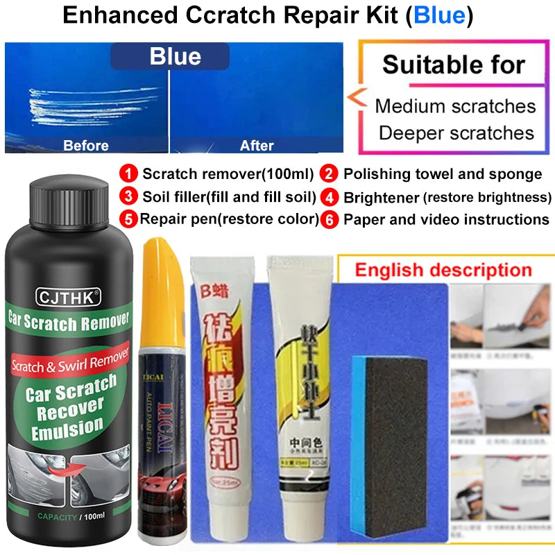 Car Scratch Remover & Paint Care Tool - Auto Swirl Repair Polishing Compound