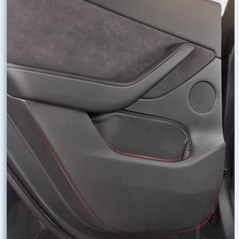 Car Door Anti-Kick Pad For Tesla Model Y Juniper 2025 Leather Sticker Trim Kit Side Door Protector Cover Car Interior Decoration