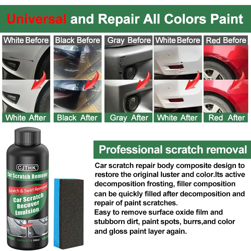 Car Scratch Remover & Paint Care Tool - Auto Swirl Repair Polishing Compound