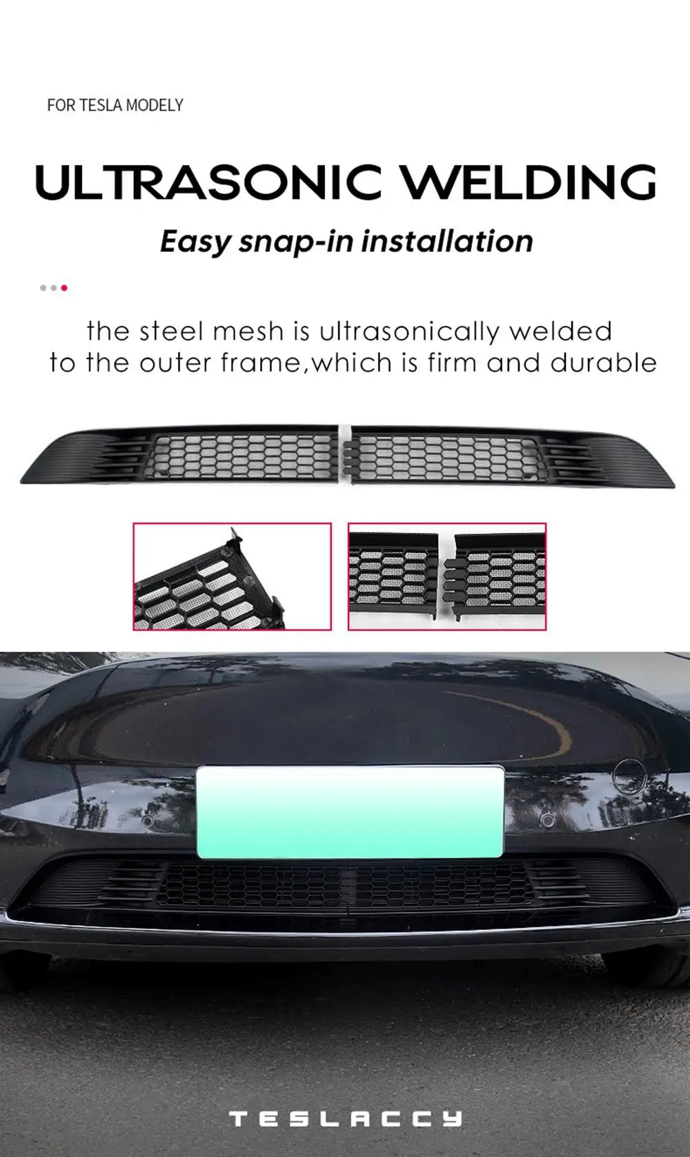 Tesla Model Y Bumper Grille Cover 2020-2025 Anti Insect Dust Protection Kit