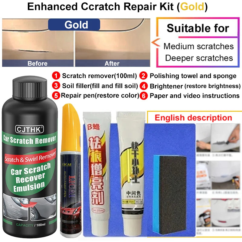 Car Scratch Remover & Paint Care Tool - Auto Swirl Repair Polishing Compound