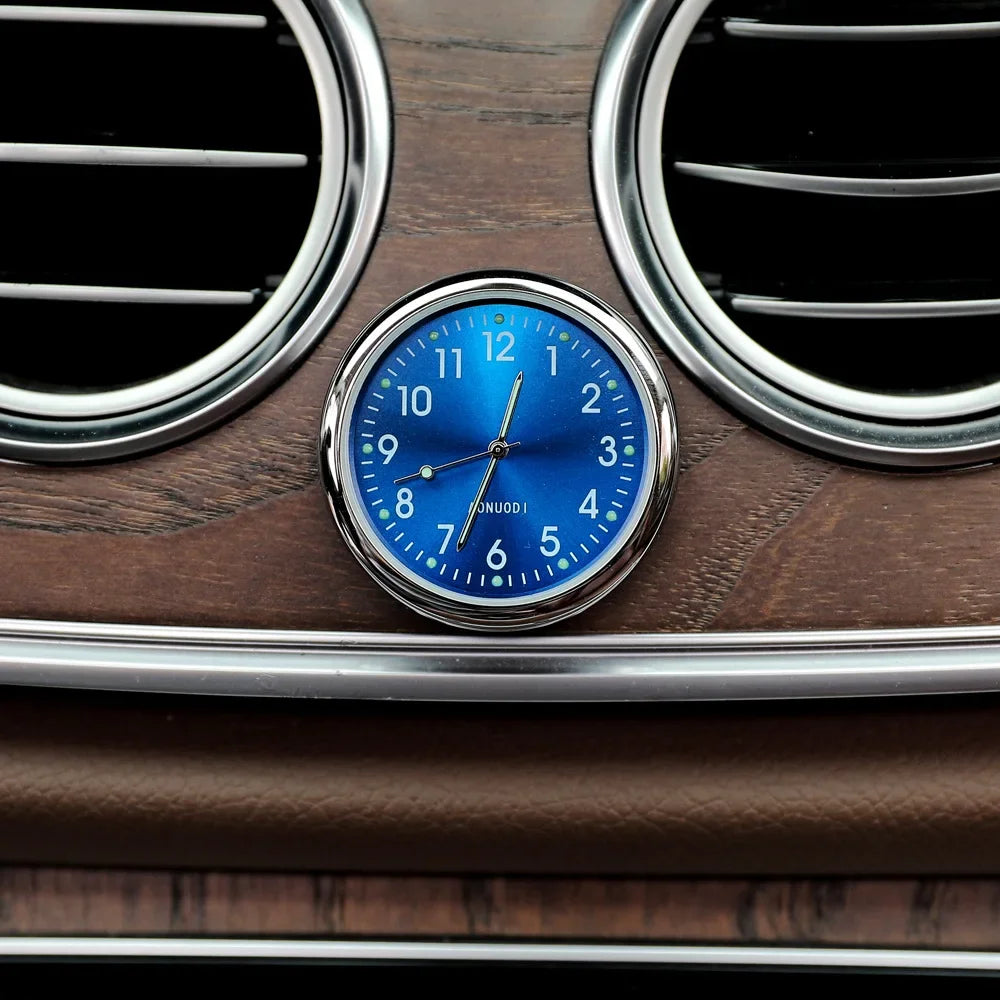 Mini Luminous Car Dashboard Clock - Digital Quartz Stick-On Watch
