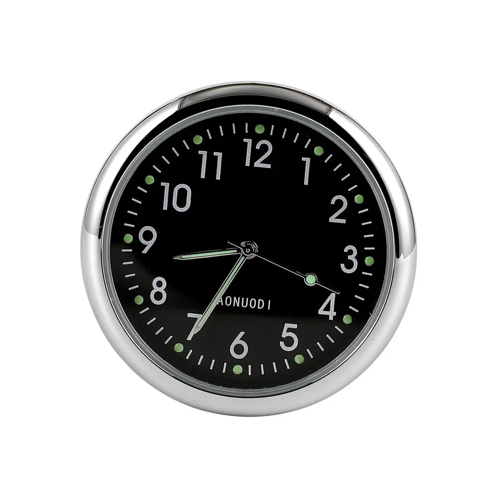 Mini Luminous Car Dashboard Clock - Digital Quartz Stick-On Watch