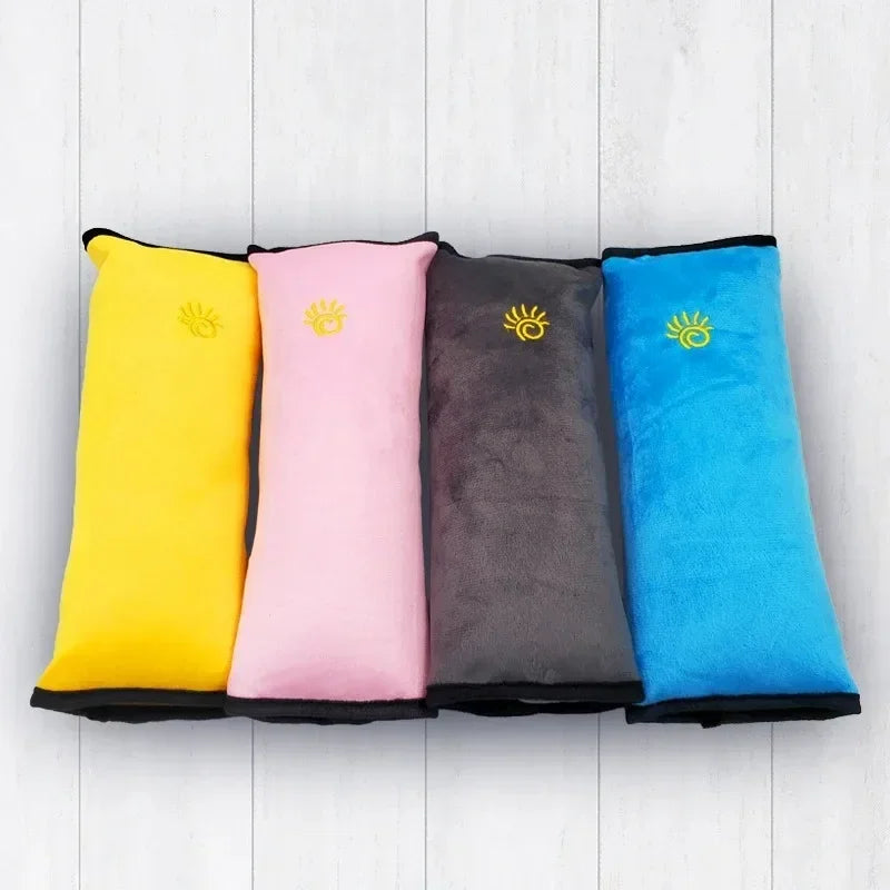 Car Seat Belt Pillow for Kids - Universal Shoulder Head Protector Plush Cover