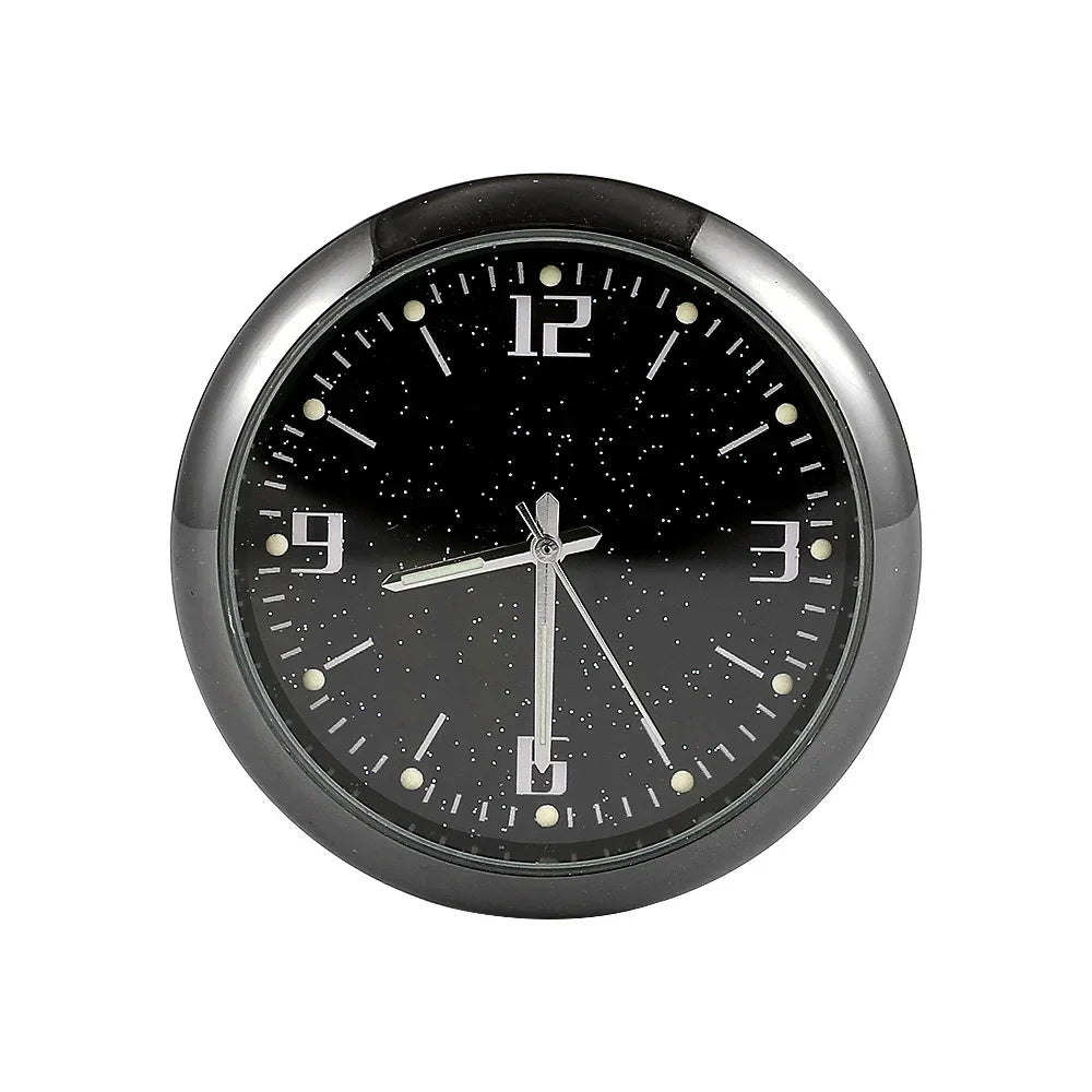 Mini Luminous Car Dashboard Clock - Digital Quartz Stick-On Watch