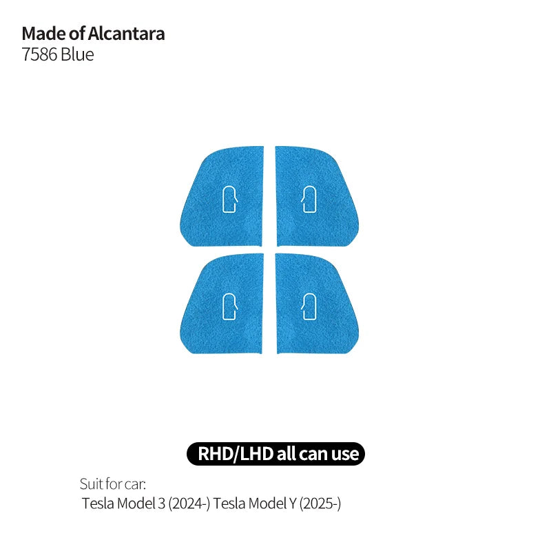 Tesla Model 3 Y Alcantara Door Switch Trim - 2024+ Cover 7586 Blue