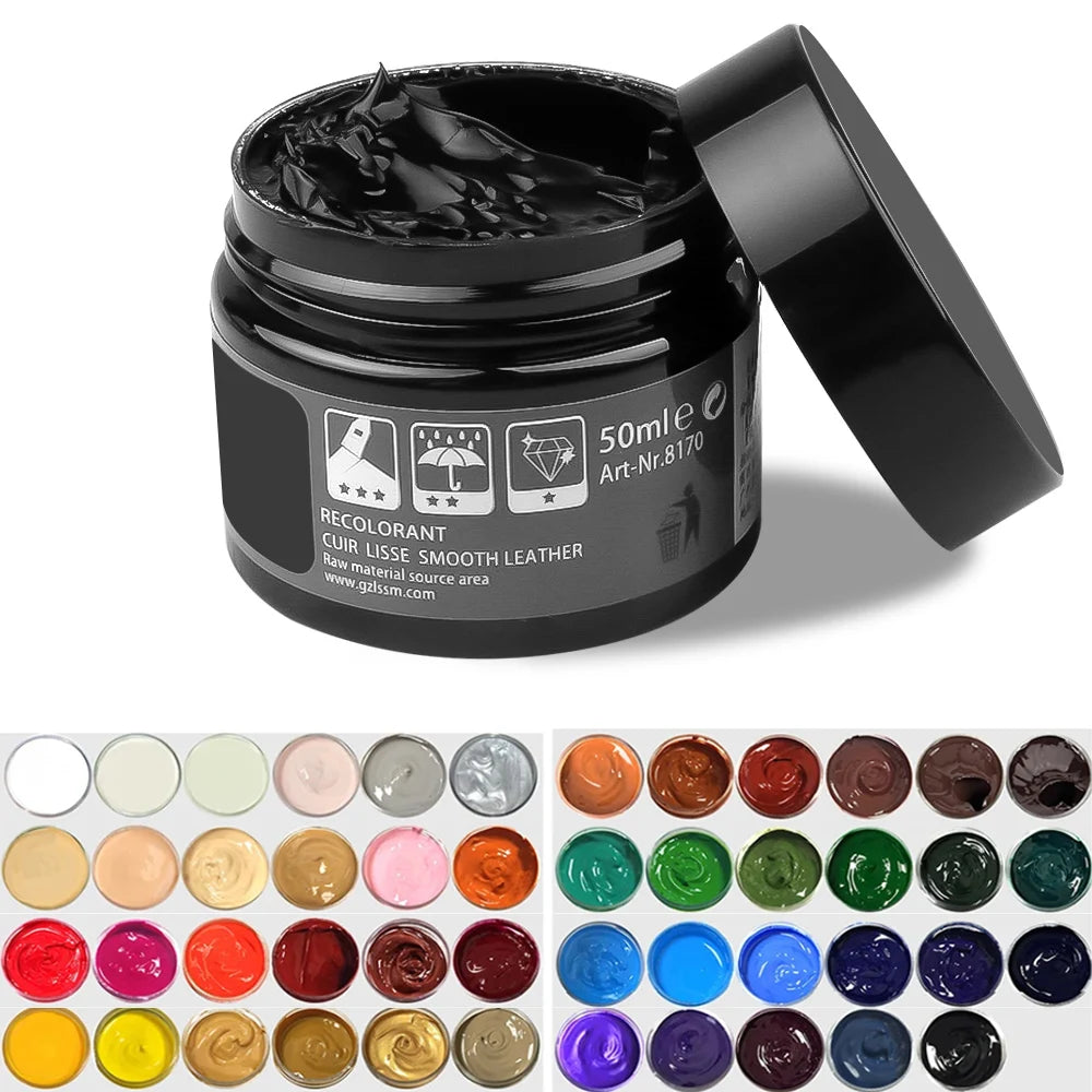 Car Leather Repair Kit - Liquid Skin Recoloring Balm No Heat Tool for Auto Seat Restoration
