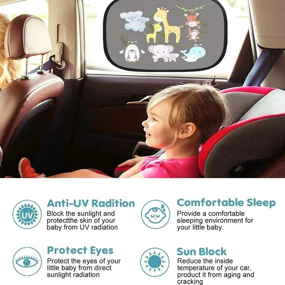 Car Universal Sun Shade - Windshield Roof Window Cover High-Tech Fabric 2PCS