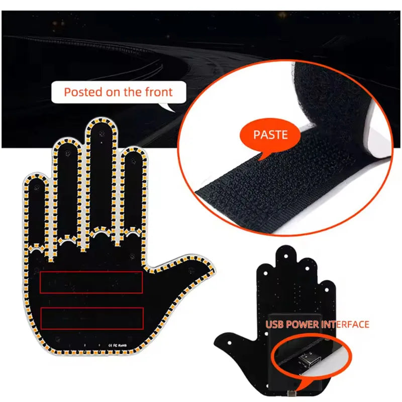 Car LED Finger Lights - Remote Control Interior Warning Lamp