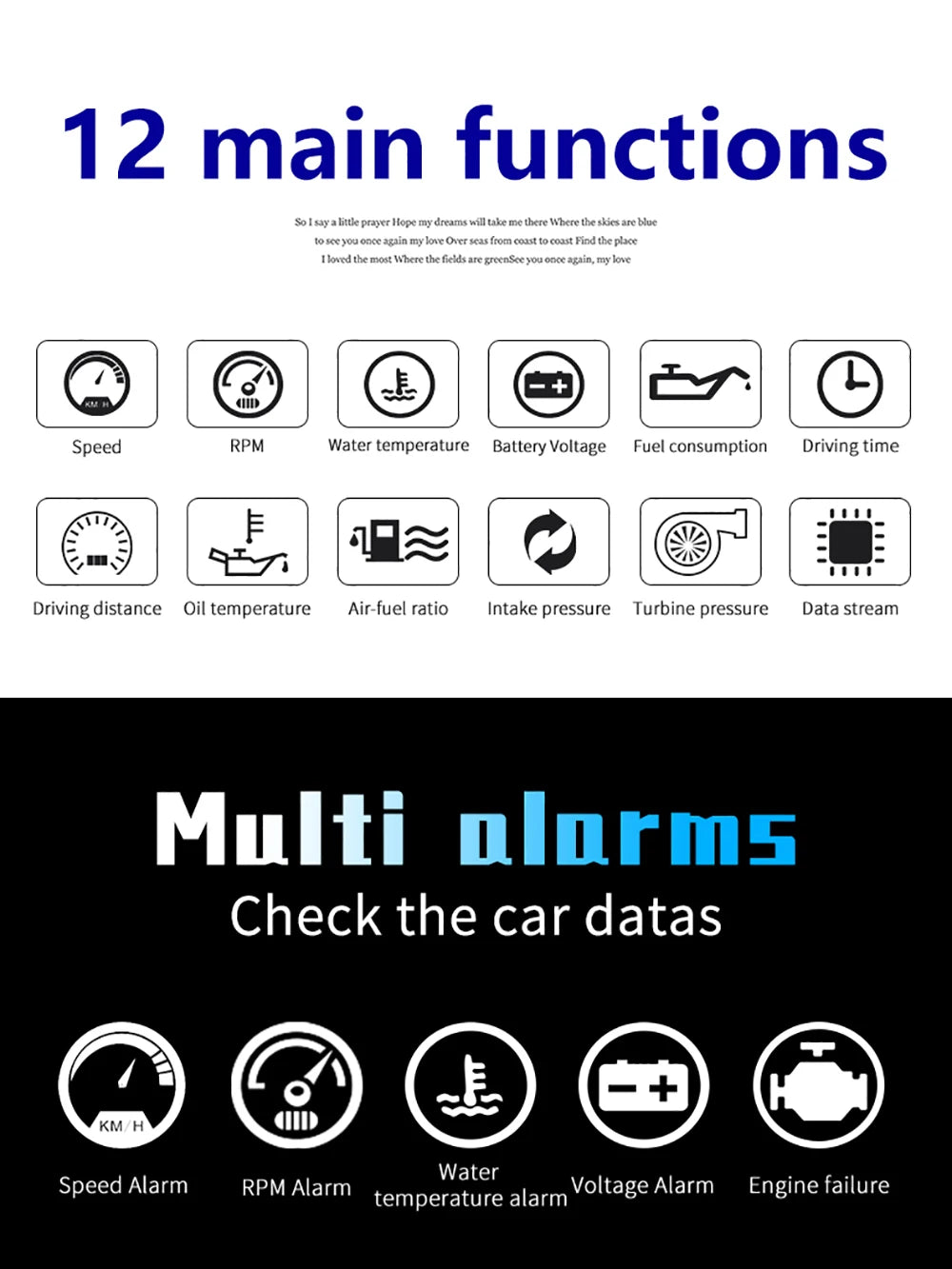OBD2 Digital Speedometer P10 PRO Head Up Display Smart Car Computer