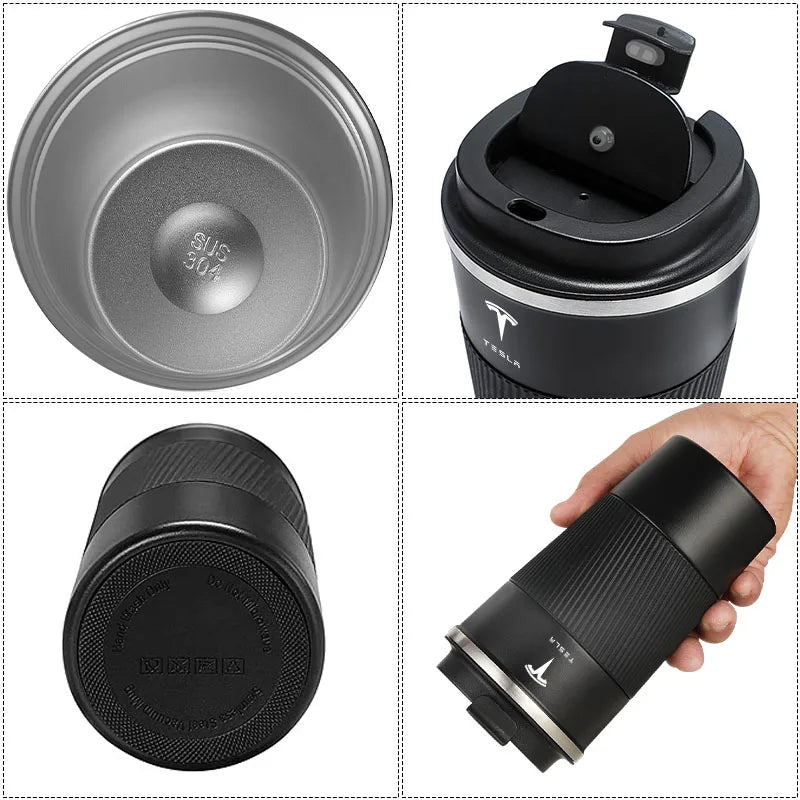 Tesla Stainless Steel Thermal Mug - Coffee Cup for Model 3/S/X/Y Cybertruck