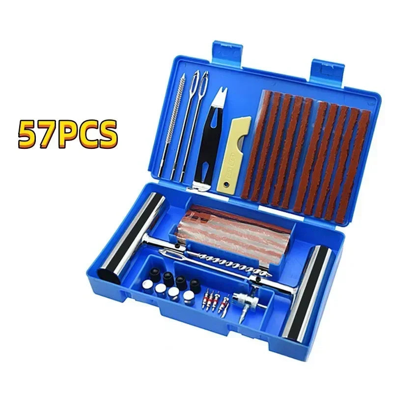 Auto Tire Repair Set 33/57PCS - Heavy Duty Puncture Repair Tools for Car Van Motorcycle Set-A