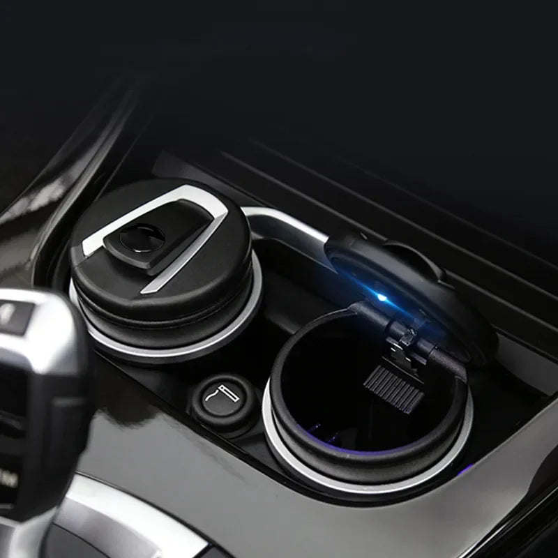 Universal LED Car Ashtray - Automatic Portable Cigarette Ash Holder