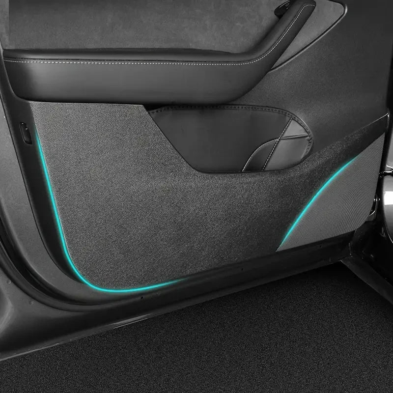 Car Door Anti-Kick Pad For Tesla Model Y Juniper 2025 Leather Sticker Trim Kit Side Door Protector Cover Car Interior Decoration