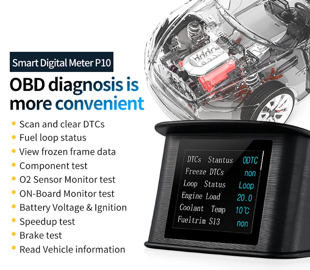 OBD2 Digital Speedometer P10 PRO Head Up Display Smart Car Computer