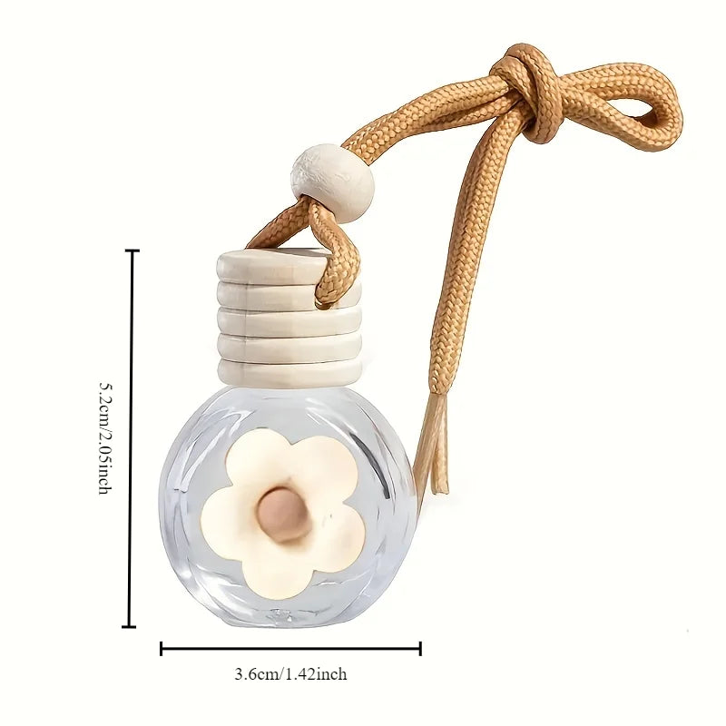 Cartoon Car Aromatherapy Glass Bottle - Mirror Pendant Dashboard Ornament