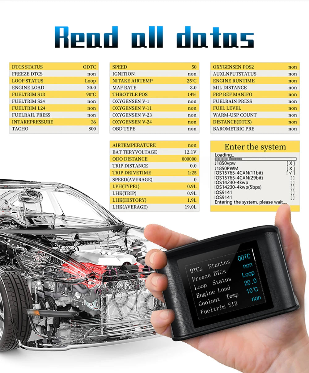OBD2 Digital Speedometer P10 PRO Head Up Display Smart Car Computer