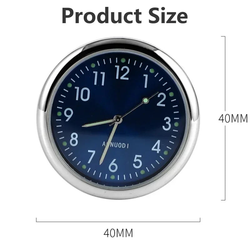 Mini Luminous Car Dashboard Clock - Digital Quartz Stick-On Watch