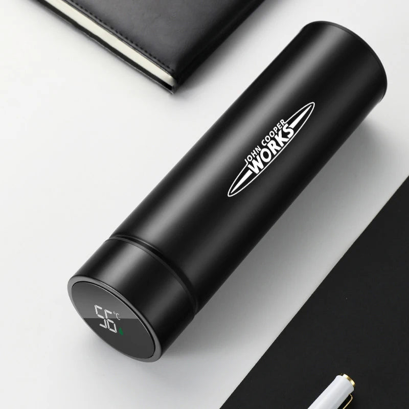 500ml Smart Thermos Bottle Mini Cooper Logo - JCW Works Black 1