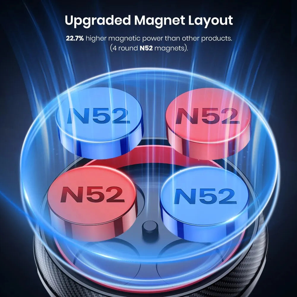TOPK Magnetic Car Phone Mount - Air Vent Holder with 6 N52 Magnets for iPhone 15