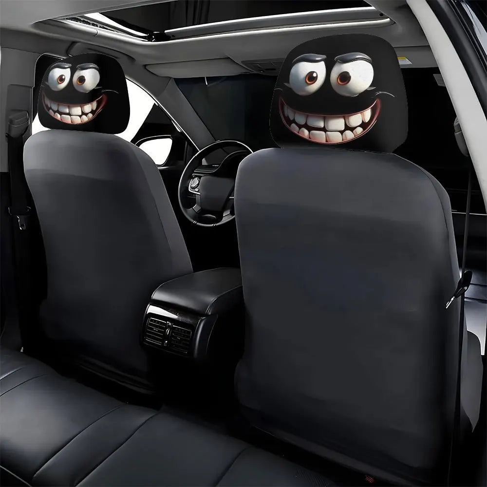 Smiley Face Car Pillowcase Set - Soft Decorative Cushion Covers