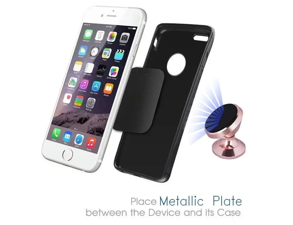 Magnetic Car Phone Holder - Universal Mount for iPhone Samsung GPS Support