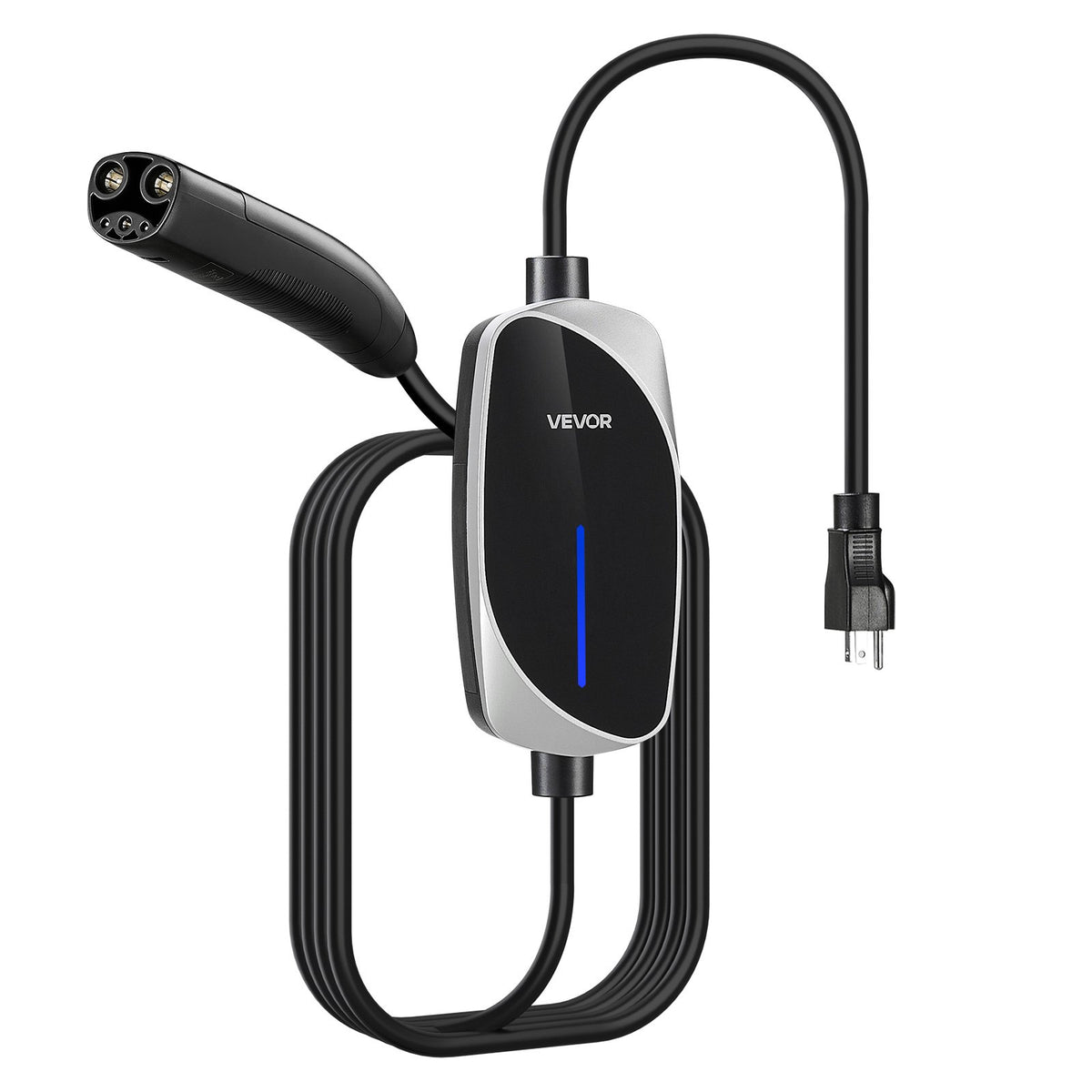Portable EV Charger 16 Amp Level 1/2 — 120V/240V NEMA 6-20P, 25 ft Cable, for Tesla