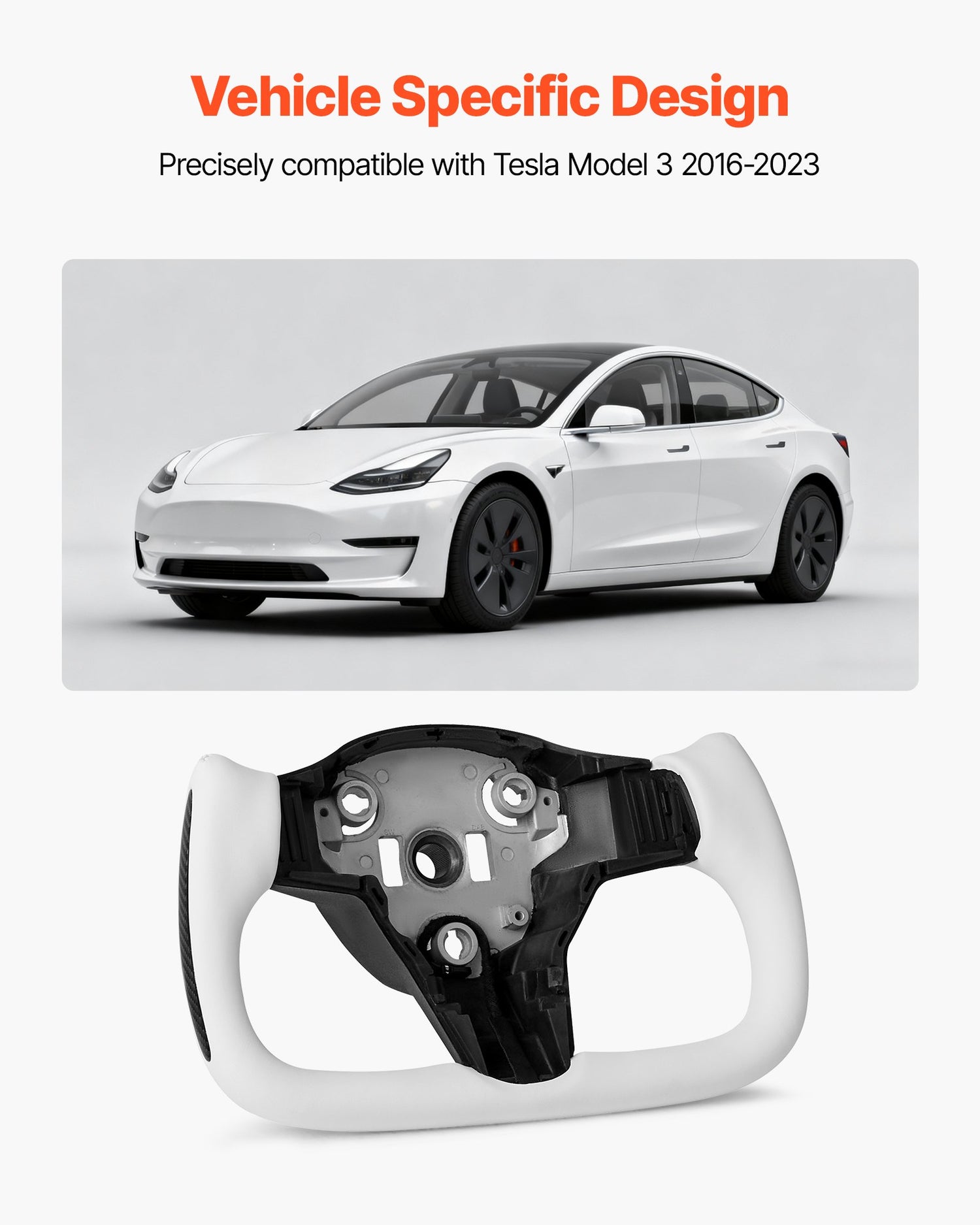Carbon Fiber Steering Wheel for Tesla Model 3 - product photo