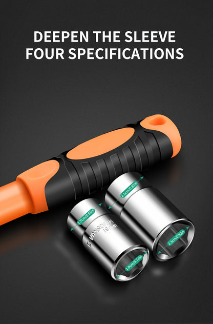 4-in-1 Telescoping Socket Wrench Set - Chrome Vanadium Steel Emergency Tool