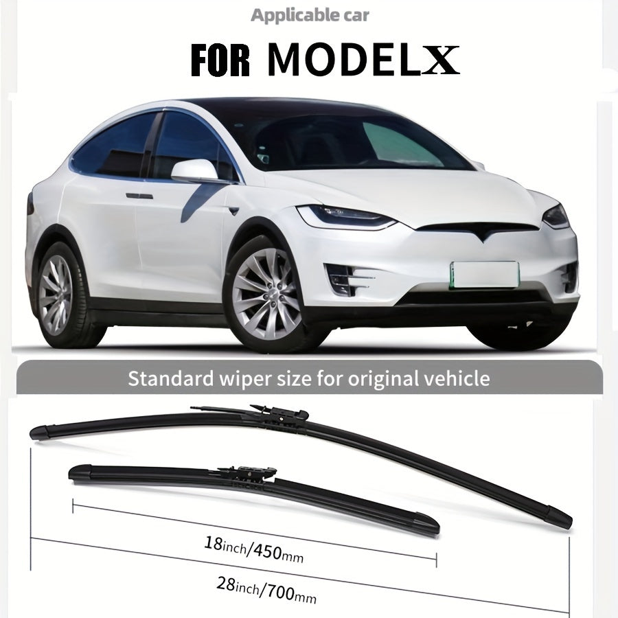 Tesla Model S/3/X/Y OEM Quality Wiper Blades - 28" + 18" Set with Water Jet Model X
