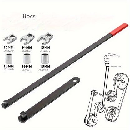 Universal Serpentine Belt Tool Kit - 3/8 & 1/2 Drive Tensioner Wrench Set 8pcs