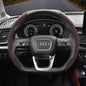Audi Ultra-Thin Steering Wheel Cover - Non-Slip Snap-On Installation Mocha For AUDI D-shaped Steering Wheel 2-piece Set