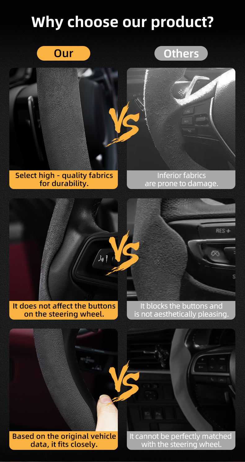 Toyota Winter Fleece Steering Wheel Cover - Ultra-Thin Anti-Slip for RAV4 Camry Corolla